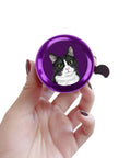 Purple Aluminum Round Bike Bell For Adults And Kids Dope Black White Tuxedo Cat Design Classic Ring Bicycle Bell Lightweight Durable Easy To Install And Use On Any Bike, 53.8 mm