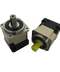 High Performance Hard Tooth Planetary Gear Reducer Delivering Rock Solid Torque Conversion And Absolute Zero Slop Action For Heavy Duty Speed Reduction Projects, showing two gear reducers.