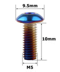 10 Pack M5x10mm Button Head Allen Bolts For Bike Disc Brake Rotors Grade 304 Stainless Steel Burnt Blue Finish High Strength