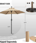 Dimensions of 9Ft Outdoor Patio Umbrella With Heavy Duty Base Included Push Button Tilt And Crank UV Protected