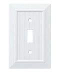 Beadboard Style Light Switch Cover 1 Gang Wall Plate In Pure White Decorative Vintage Beadboard Finish Classic Wall Plate