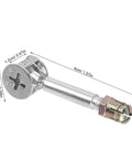 40 Piece Knock Down Hardware Kit Featuring Cam Locking Screws Plus Dowel Bolt Fasteners With Flat Back Design For No Sweat Wood Panel Assembly Quick Table Setup Built Tough And Reliable - close-up of cam lock screw.