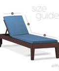 Memory Foam Outdoor Chaise Lounge Cushion With Waterproof And Washable Cover In Blue Ultra Plush Pad For Patio Deck Or Lawn