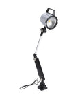 Built Tough 24W Wood Lathe Lamp Cutting Through Dark Shadows With Crisp Flicker Free Led Light And A 360 Swivel Head On A Flexible Gooseneck Arm For Cnc Mills And Workshops, showcased with adjustable arm.