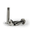 10 Pack Inline Skate Replacement Axles and Screws, 6mm Shaft Diameter, 42mm Length, 4mm Hex, Silver Tone Metal for Roller Blades