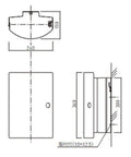Heavy Duty Wall Mounted Fire Extinguisher Storage Box Boasts A Super Slick Silver Steel Metal Casing dimensions drawing for installation.