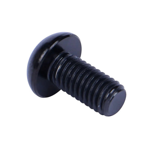 Six Piece Grade Five Titanium Disc Brake Rotor Bolts M5x10mm Torx T25 Head side view of a black bolt suitable for cycling hardware.