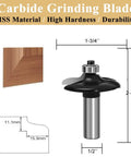 Four Piece Edging Router Bit Set For Woodworking With Cabinet Door Edges Includes Thumbnail Bit Two Edging Bits And Round Over Bit One Half Inch Shanks Compatible MDF Solid Wood Particle Board And Plywood, carbide grinding blade with 1/2-inch shank and 1-3/4-inch profile