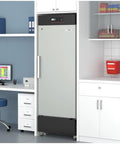 No Sweat Upright Medical Freezer With Twenty Seven Inch Width And Eleven Cubic Feet Storage Space Seven Organized Drawers in a clinic setting.