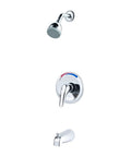 One-Handle Tub And Shower Trim Kit In Polished Chrome With Quick Connect Installation for 3-Hole Wall Mount
