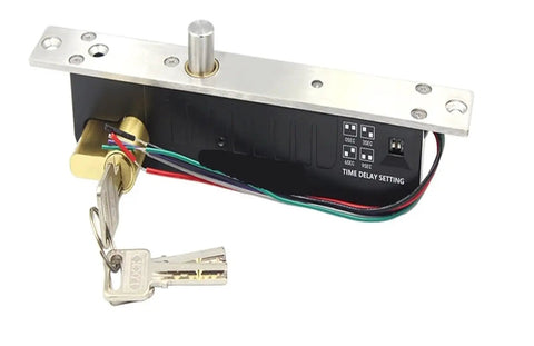 Top Shelf DC 12V And 24V Fail Secure Electronic Drop Bolt Lock For Instant Door Access Control Upgrades with key and settings.