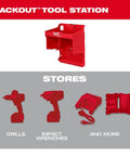 Heavy Duty Red Tool Station With Modular Stackable Layout For Hardworking Contractors And Tradesmen Featuring Kickass Impact Resistance and Job Ready Storage, showing storage unit and tools.