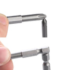 aiyun 2-inch slotted and Phillips screwdriver bits with 1/4 hex shank, magnetic S2 steel (two bits shown)