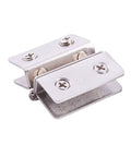 Adjustable Double Clamp Shower Door Hinge Stainless Steel Silver Heavy Duty Glass Door Hardware side view