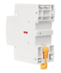 Workhorse 63 Amp Two Pole DIN Rail Mount Contactor with 110V AC Coil, side view of 2NC heavy duty industrial switchgear