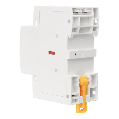 Workhorse 63 Amp Two Pole DIN Rail Mount Contactor with 110V AC Coil, side view of 2NC heavy duty industrial switchgear