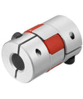 Flexible Shaft Coupling 6mm To 8mm Bore 30x20mm Servo Motor Coupler for motion control visible in metal and rubber material.