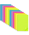Huge 4x6 Lined Sticky Notes 12 Pack With 30 Sheets Per Pad, Ultra Sticky Notes In Bright Colors For Office And School, Easy To Write On