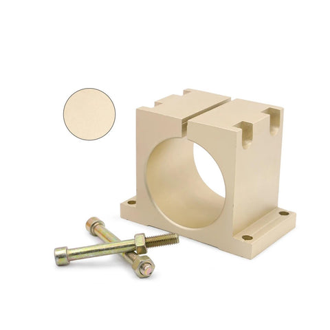 Built Tough CNC Spindle Clamping Bracket For 65Mm And 80Mm Motors Premium Aluminum Alloy design with bolts for pro shop use.