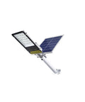 JUDYSSY Outdoor Solar Powered Street Flood Lights-400W Dusk to N Solar Security Led Lamp with Remote Control, mounted solar panel and LED light.