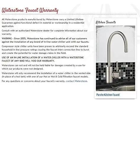 Waterstone Faucet Warranty for Gantry Series Stainless Steel Kitchen Sink Faucet with sprayer and modern design.