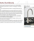 Waterstone faucet warranty details with image of Parche kitchen faucet in sleek design.