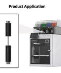 Active Spool Driver Roller Replacement for Bambu Lab System shown next to compatible AMS spool holder, enhancing 3D printer performance.