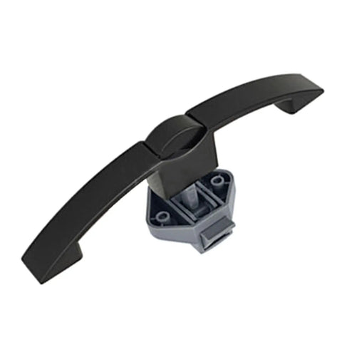 Rugged Cabinet Push Handles And Drawer Latches Kit, black metal handle with gray plastic latch visible