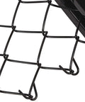 Close-up of Heavy Duty Steel Drag Harrow and Field Leveler mesh with universal hitch for ATV UTV Tractor, focus on steel material.