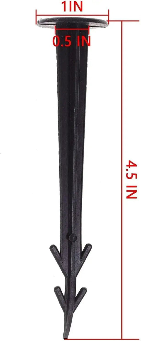 Heavy Duty 50 Pack 4.5 Inch Plastic Garden Stakes For Ground Fixing And Edging, Ideal For Tents, Tarps, Weed Fabric, And Netting