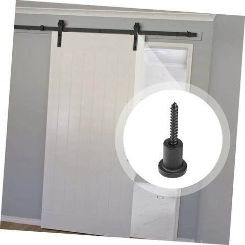 Sliding Barn Door Track Spacers Kit With Breezy Install Aesthetic Wall Mount Hardware featuring door and screw close-up