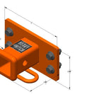 Front Receiver Hitch For Sub Compact Tractors Beefy Heavy Duty Bolt On Mount In Durable Alloy Steel With A Bright Orange Finish Fits BX Series
