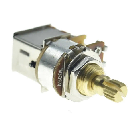 Brass 16mm Shaft Push Push Guitar Potentiometer A500K With American Thread Shaft, Audio Linear Taper Pot for guitars
