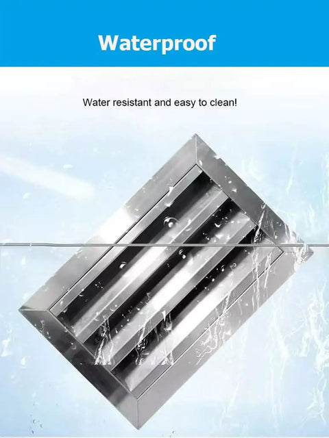 Built Tough 304 Stainless Steel Louvered Access Panel 38 X 30 Inch Heavy Duty Ventilation Grille shown underwater, waterproof design.