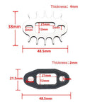 High Performance Exhaust Pipe Gasket Kit For 23cc To 36cc RC Engines, Tuned Pipe Gasket Set dimensions and thickness details.