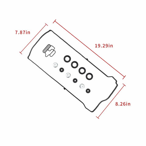 Honda Valve Cover Gasket Kit And VTEC Solenoid Spool Valve Gasket For Civic Element Accord CR V TSX ILX RDX RSX 2.4L Engine Replacement Set Direct Fit Replacement Kit With Durable Seals For Easy Install dimensions shown