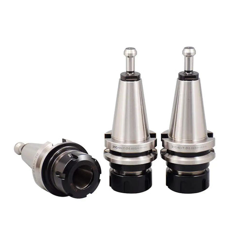 Four Pack BT40 ER32 100mm CNC Tool Holders Featuring Precision Pull Stud Heavy Duty Balanced Rig Dead Nuts Sub Point Zero Zero Three Runout Ready For Shop Floor