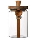 Go Ahead And Upgrade Your Countertop Setup With This Solid Clear Glass Storage Jar Featuring An Airtight Sealed Kitchen Canister And Wooden Spoon For Coffee Beans 900Ml Capacity Handles Dry Goods Smoothly And Looks Dope.