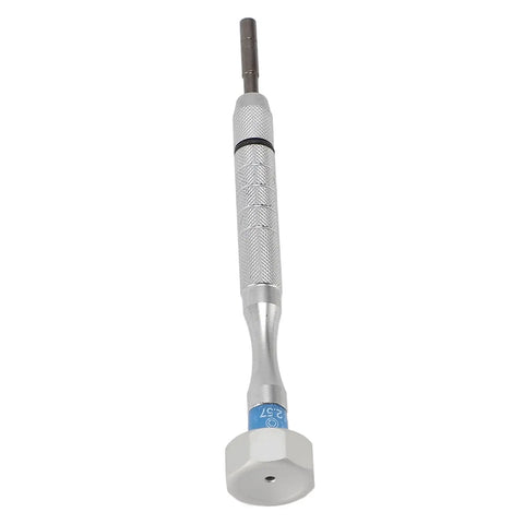 Front view of Grab And Go Pocket Screwdriver Kit for Eyeglasses, Phones, and Laptops Compact Easy to Clean Mini Repair Tool with comfortable grip.