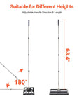 Updated Lawn Leveling Rake With Roller 17 Inch By 10 Inch Stainless Steel Lawn Leveler showing adjustable 63.4 inch handle