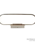 Front view of Edge Lit LED Vanity Light for Bathroom, 20 Inch Wall Mounted Modern Fixture, Brushed Nickel finish.