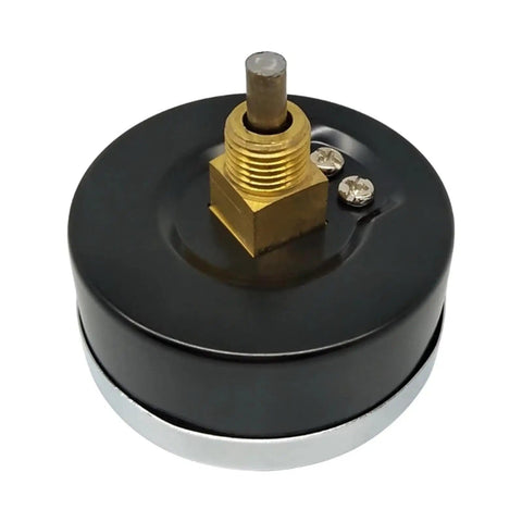 Boiler Temperature And Pressure Gauge 0 To 10 Bar With DN8 Fittings For Your Home Heating Setup showing back brass connector.