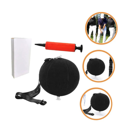 Inflatable Golf Swing Trainer Set With Adjustable Neck Rope And Inflator, Portable Posture Aid for correct wrist position practice