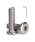 M5 x 10mm Flat Head Hex Socket Cap Screws Bolts 304 Stainless Steel 18 8 Hex Drive Bright Finish Fully Thread Pack of 25 With Hex Key