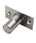 Front view of Stainless Steel Adjustable Closet Door Ball Catch With Strike Plate For Pantry Cupboard Latches.