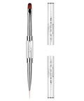 Dual Ended Hard Gel Nail Brush For Builder Gel And Polygel, Salon Grade Nail Art Design Tool with rhinestone handle and caps