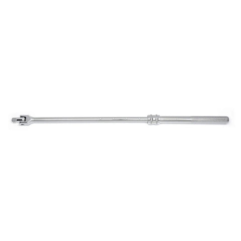 Extendable Half Inch Drive Flex Breaker Bar With Ball Detent For Secure Socket Retention Extends From 18 To 24 Inches Pro Grade Tool