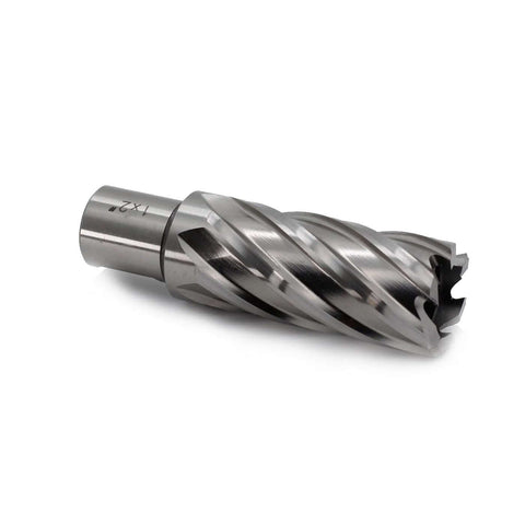 Oscarbide 1x2 inch annular cutter with Weldon shank for magnetic drill press
