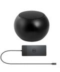 Upgrade Your Battle Station With This Thunderbolt Dock Offering 130W Power Delivery And Stable Quad 4K Display Support Combined With A Slick Usb C Hub And Portable Bluetooth Speaker For Peak Performance. Image shows a black portable Bluetooth speaker and a Thunderbolt dock.