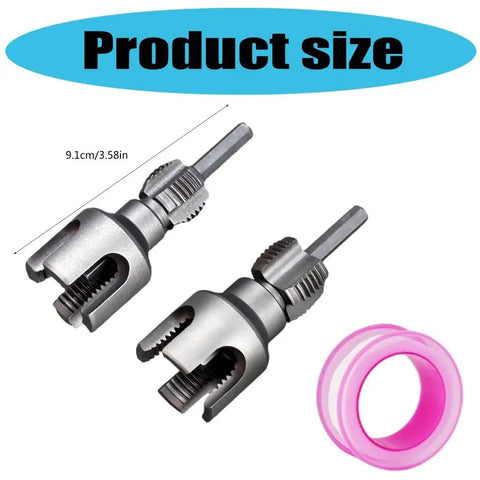 Heavy Duty Pipe Threading Tool Kit For 1/2 And 3/4 Inch Pipes Internal And External Rethreading Electric Drill Compatible Pro Grade Carbon Steel